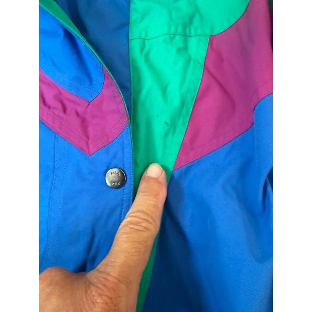 Fila x Rowing Blazers Colorblock Puffer Jacket Blue Green Magenta Mens XL